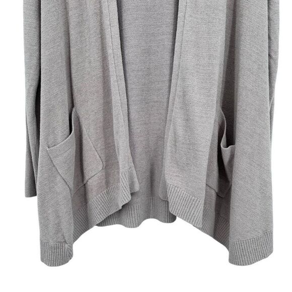 Barefoot Dreams CozyChic Ultra Lite Hooded Seashore Cardigan Tan Size Medium - Picture 5 of 8